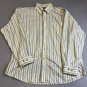 LL Bean Button Down Shirt Mens Large Regular Fit Striped Business Dress Cotton